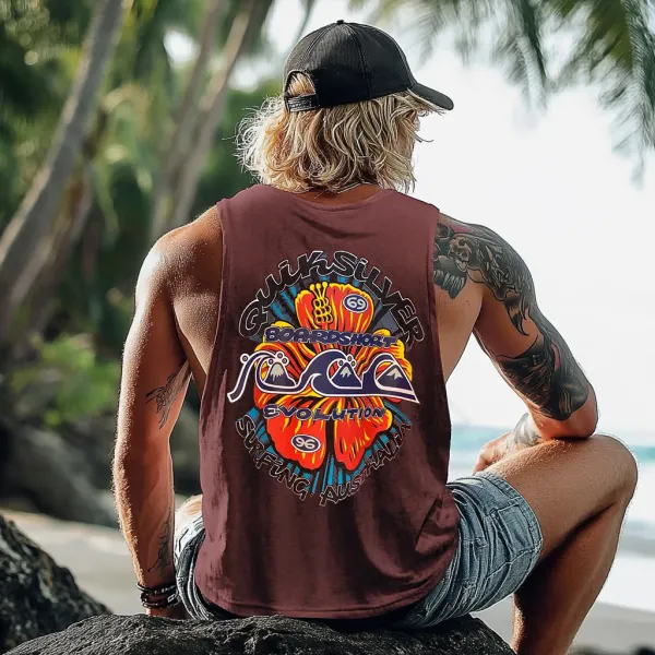 Chaleco Unisex Con Estampado De Surf Para Vacaciones En La Playa